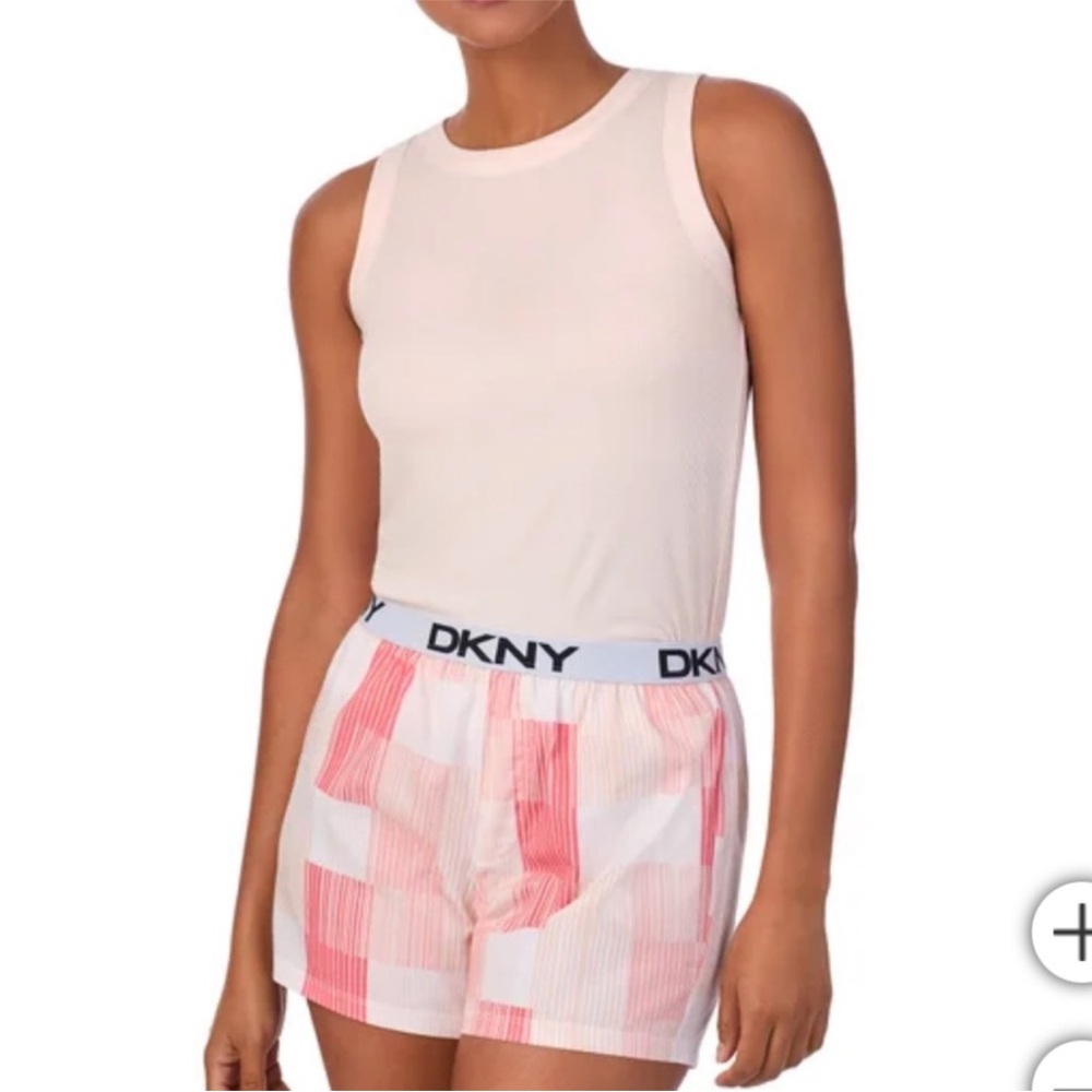 NEW! DKNY Sleeveless Top and Patterned Shorts, Size XL